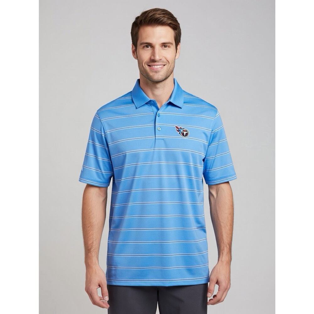 Tennessee Titans Polo Shirt Antigua Light Blue Short Sleeve Men Large 2013